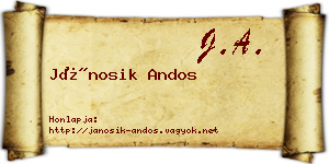 Jánosik Andos névjegykártya